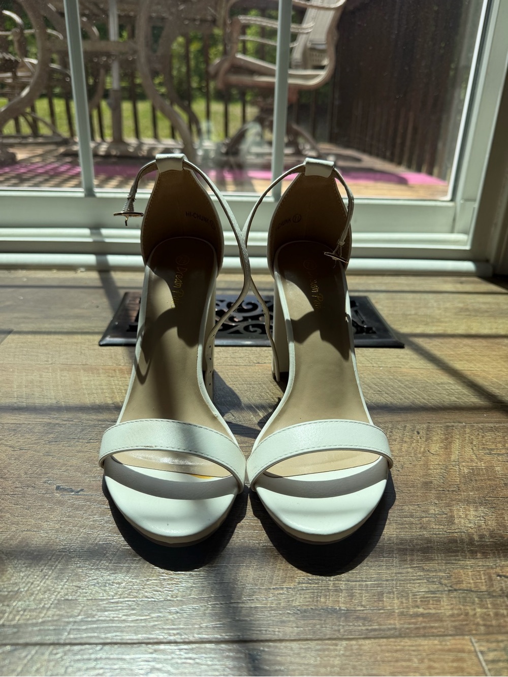 Women’s Ankle-Strap Open-Toe Heels in White